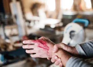 Fisherman handling heavy fishing nets onboard vessel.