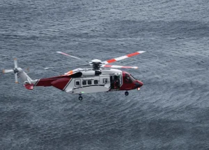 A U.S. Coast Guard rescue operation at sea.
