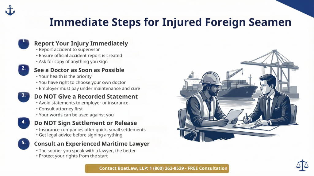 what a seaman should do after a ship accident