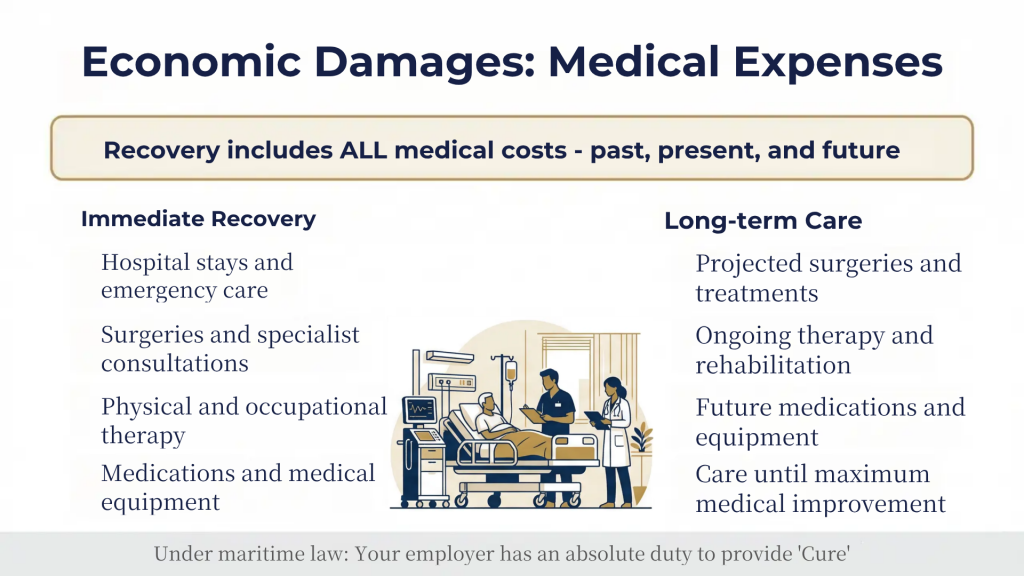 economic damage calculation after a boat or ship injury