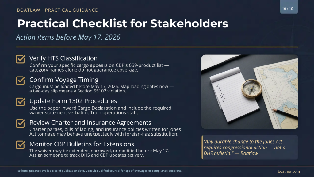 jones act compliance checklist
