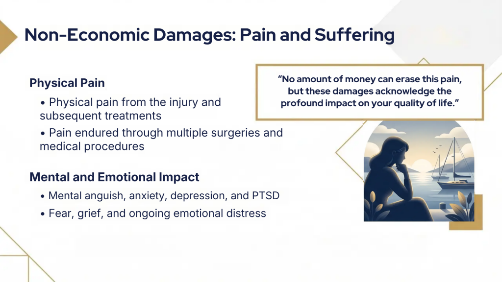 pain and suffering damages after a. boat acdient (maritime injuries)