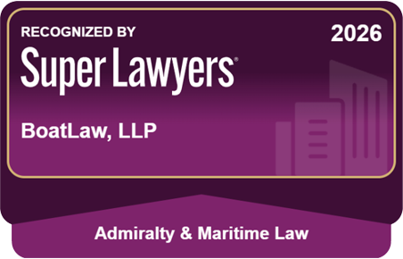 Super Lawyers badge recognizing Boatlaw, LLC for their Admiralty & Maritime Law