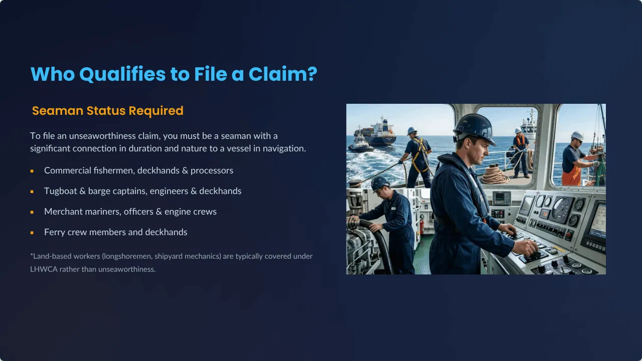 unseaworthiness claims qualifications